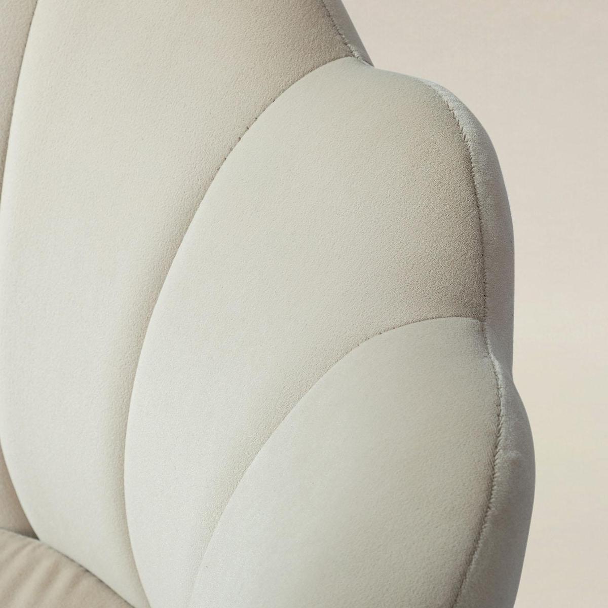 Evelia Velvet Scalloped Barrel Chair with Shell Shaped Back