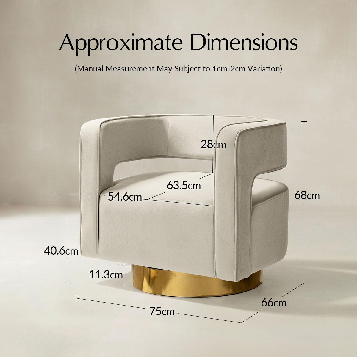 Agata Modern Velvet Swivel Barrel Armchair with 3D Curved Open Back