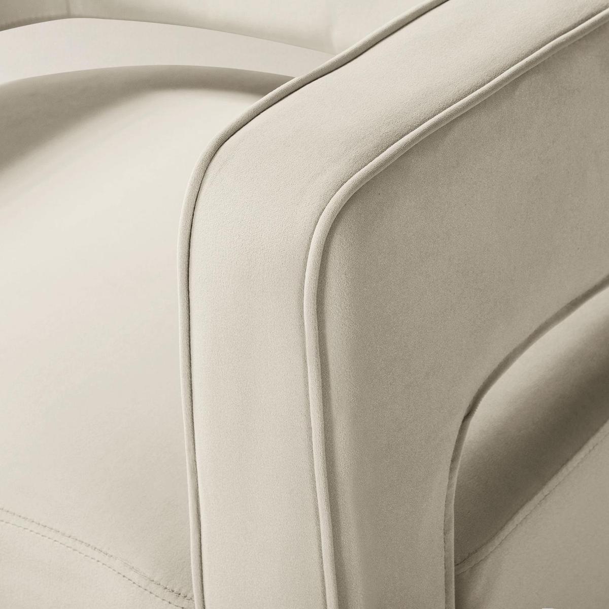 Agata Modern Velvet Swivel Barrel Armchair with 3D Curved Open Back