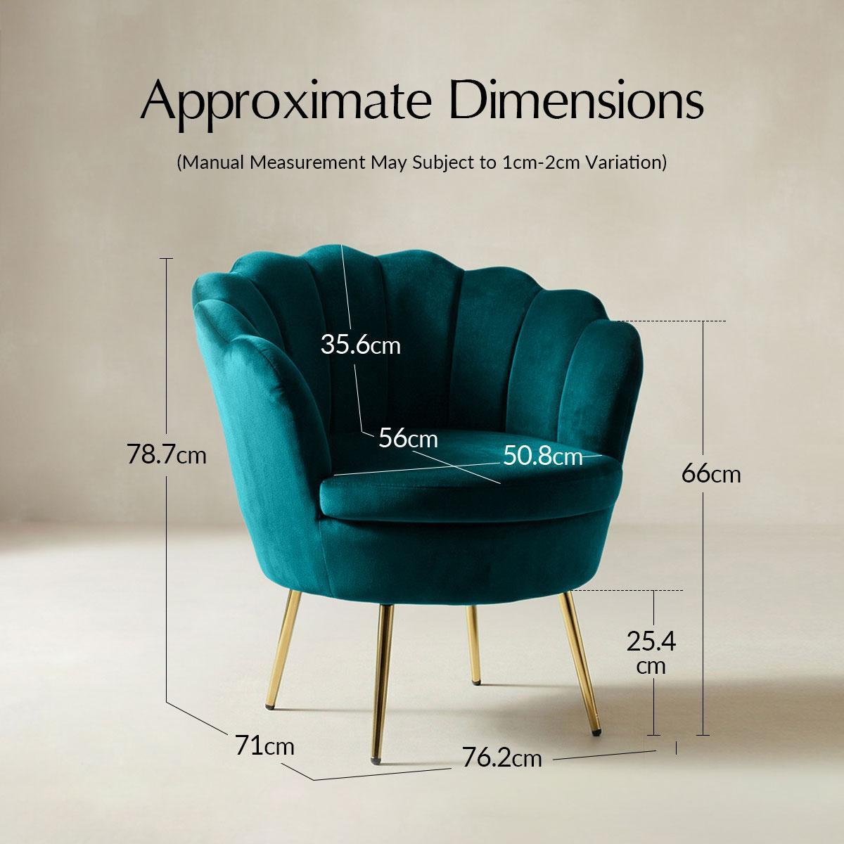 Evelia Velvet Scalloped Barrel Chair with Shell Shaped Back