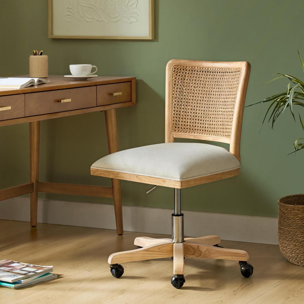 Blanca Cane Back Swivel Adjustable Height Office Chair