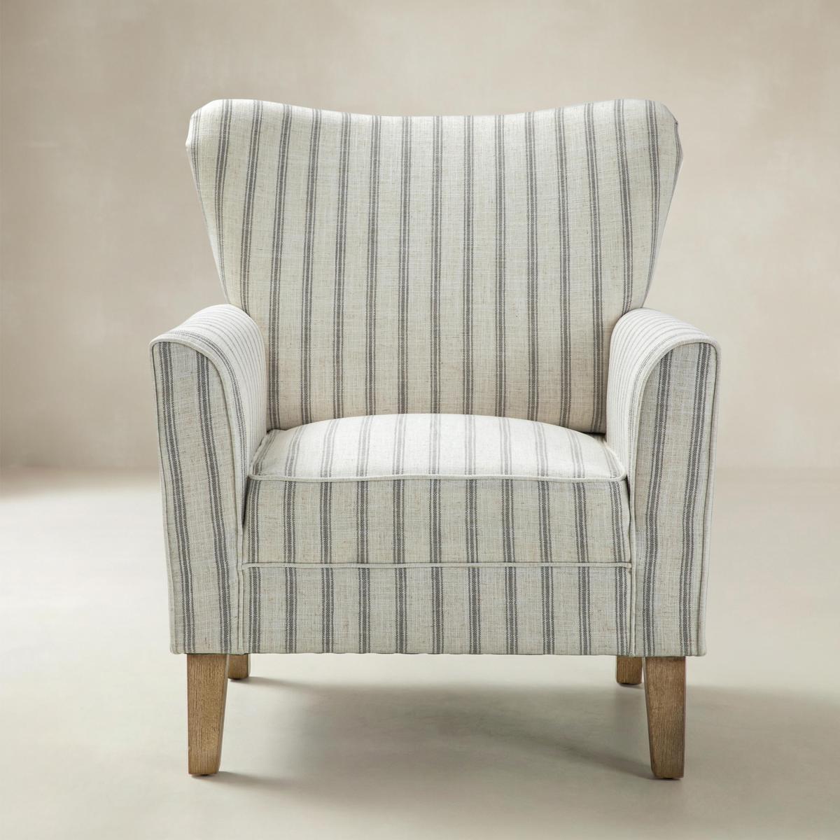 Nautical Stripe Design Wingback Armchair