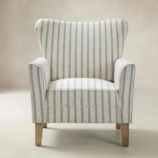 Nautical Stripe Design Wingback Armchair