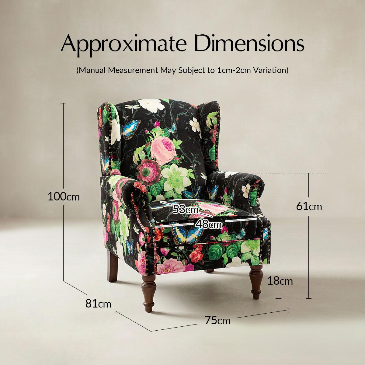 Wingback Armchair with Sturdy Spindle Legs