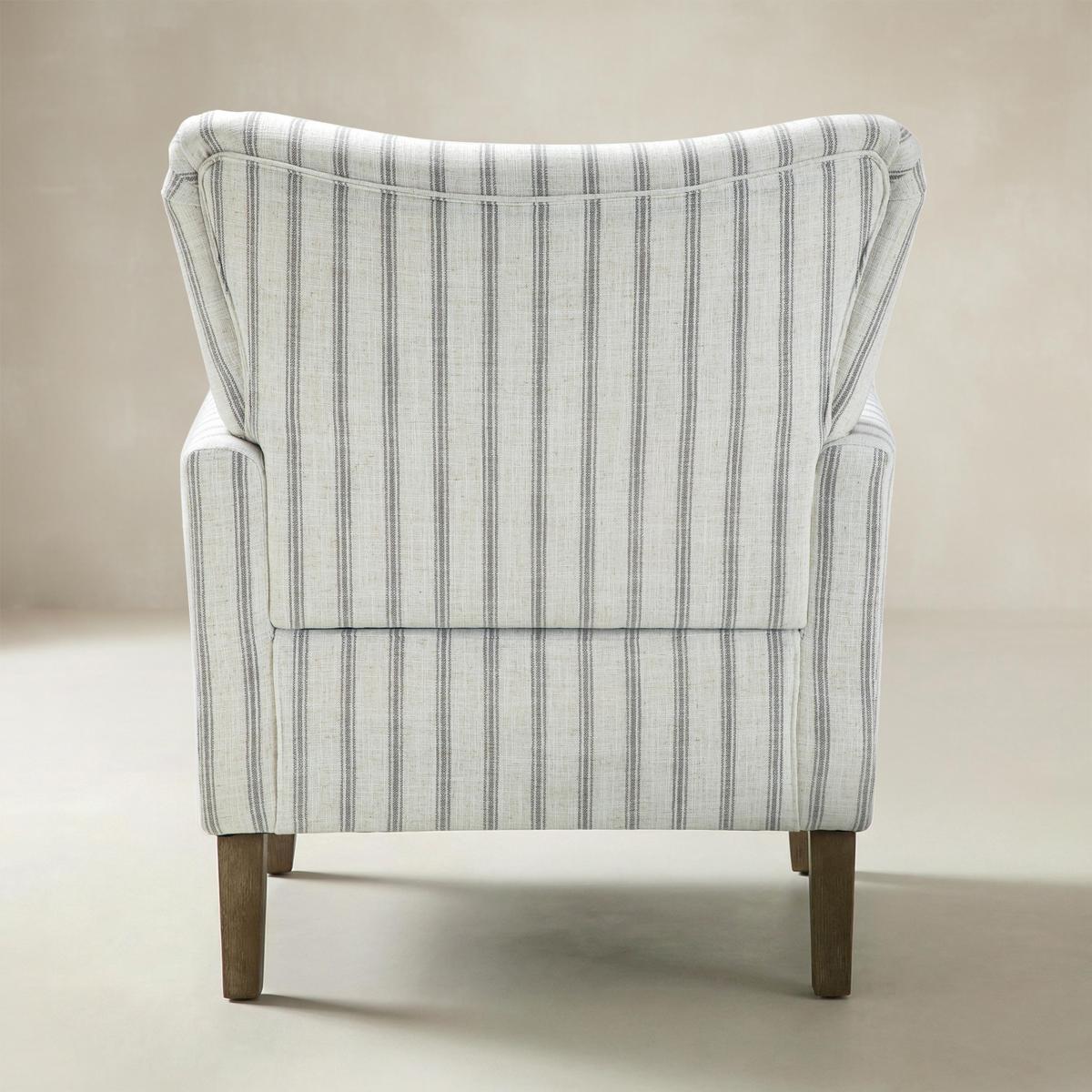 Rachel Nautical Stripe Design Wingback Armchair