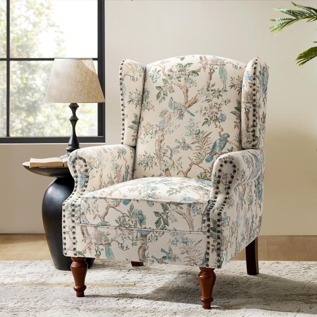 Felix Wingback Armchair with Sturdy Spindle Legs