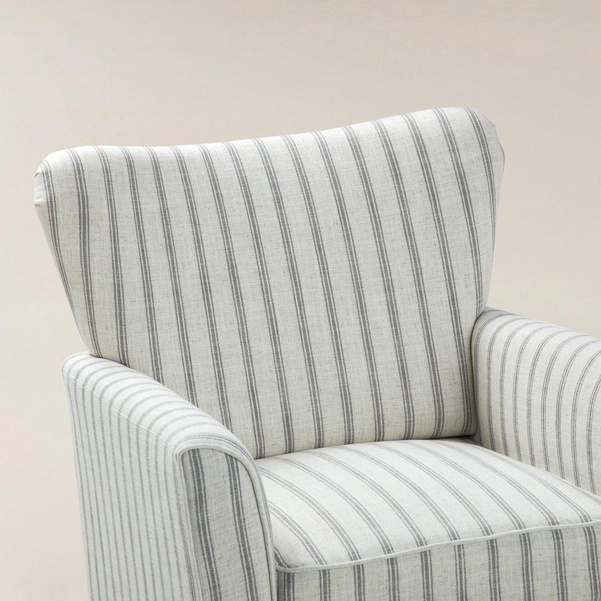 Rachel Nautical Stripe Design Wingback Armchair