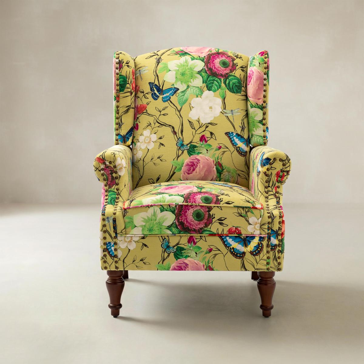 Felix Wingback Armchair with Sturdy Spindle Legs