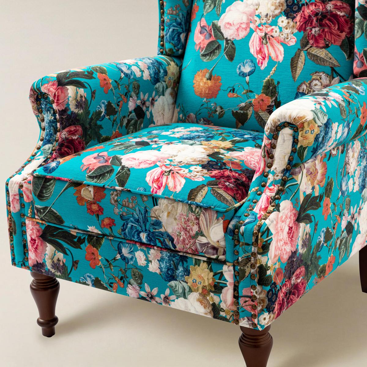 Felix Wingback Armchair with Sturdy Spindle Legs