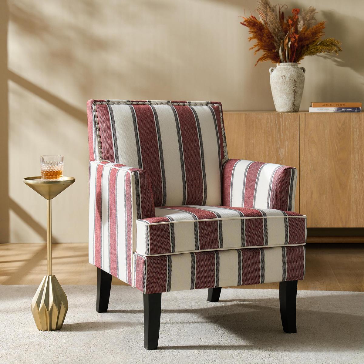 Bradley Modern Classic Armchair with Nailhead Trim