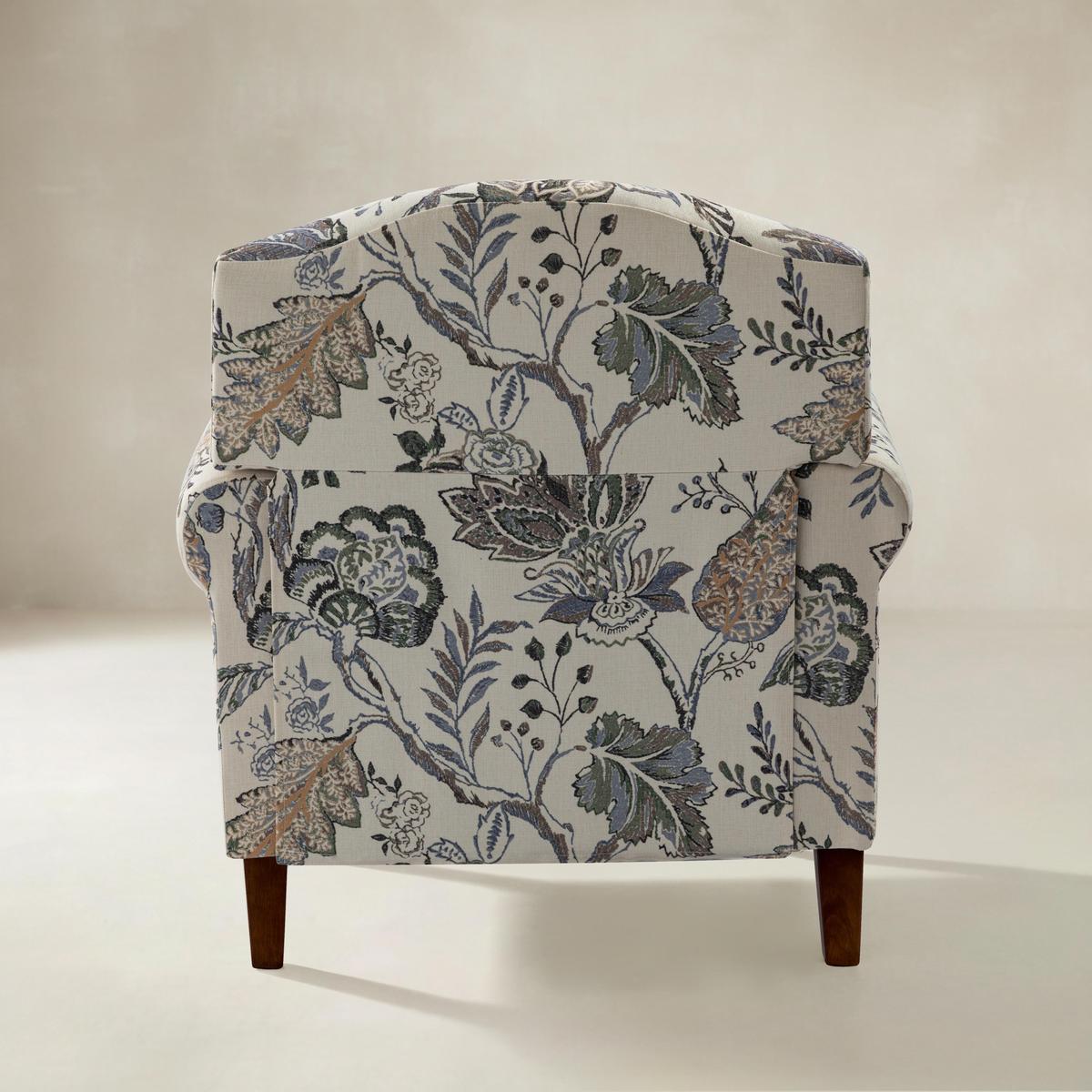 Matteo Floral Upholstered Accent Armchair with Nailhead Trim