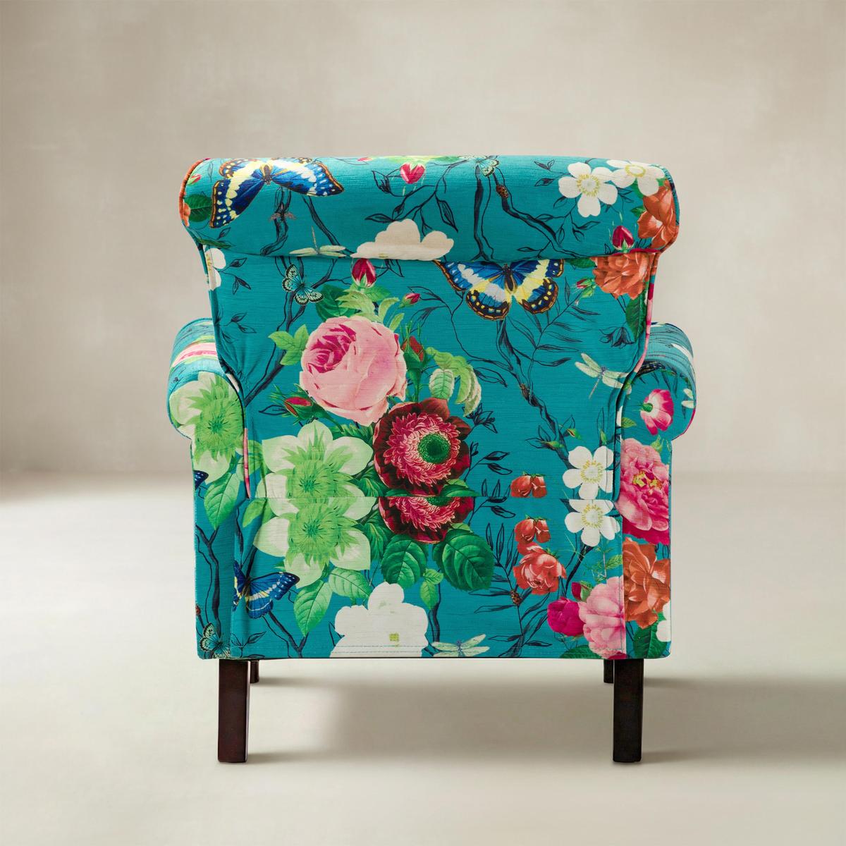 Artemisa Modern Floral Pattern Upholstered Wingback Armchair