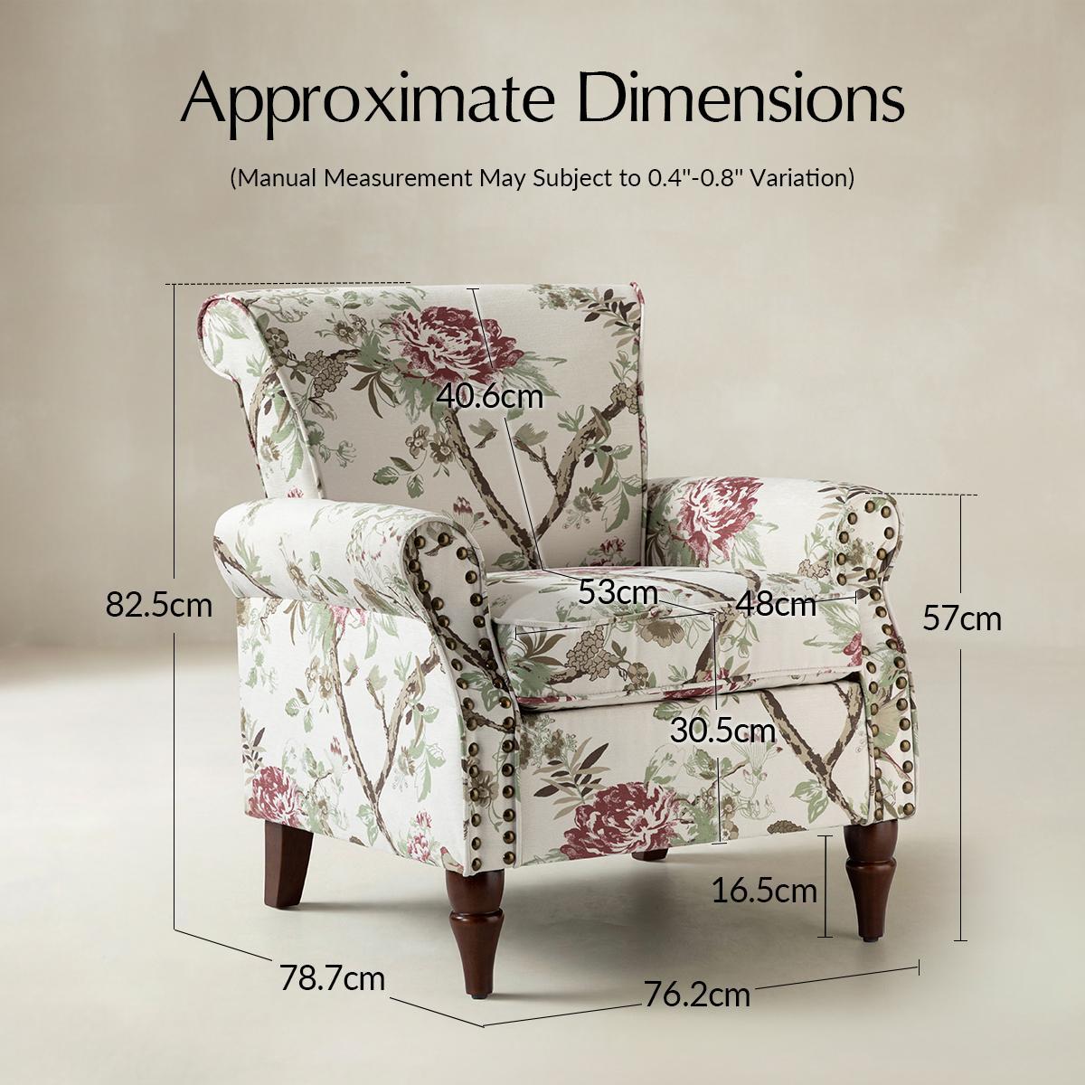 Artemisa Modern Floral Pattern Upholstered Wingback Armchair