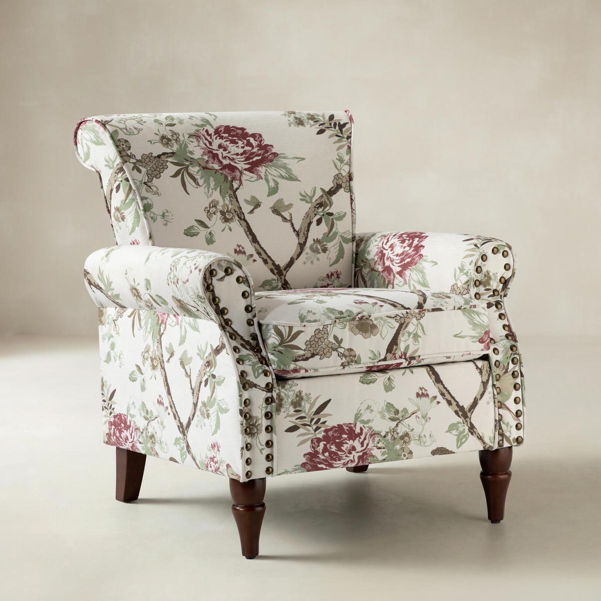 Artemisa Modern Floral Pattern Upholstered Wingback Armchair