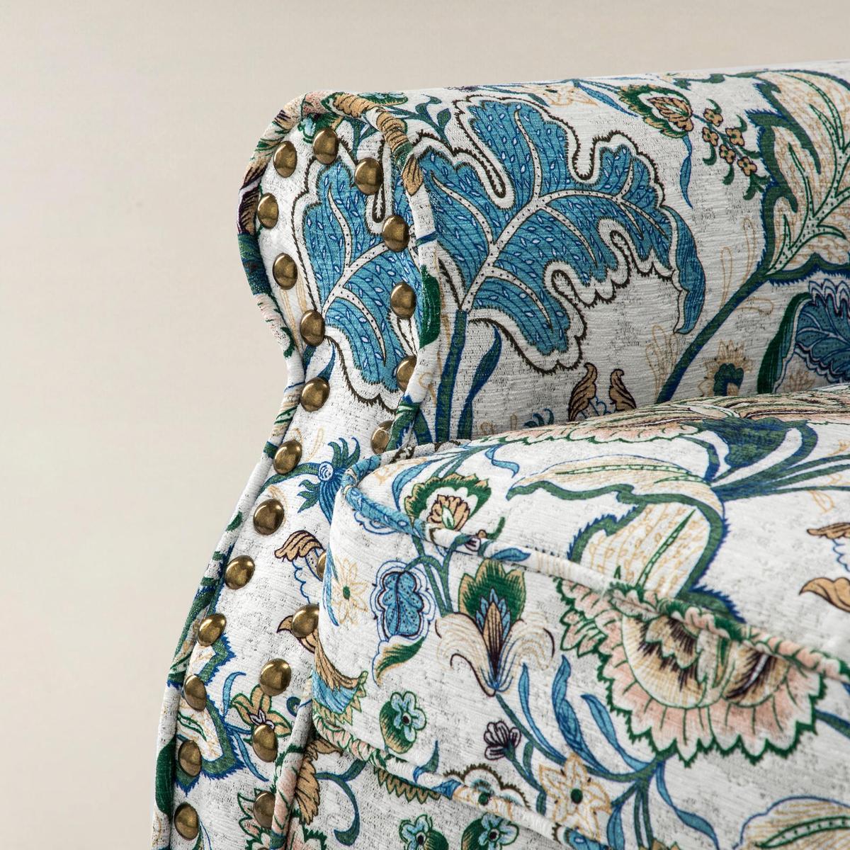 Artemisa Modern Floral Pattern Upholstered Wingback Armchair