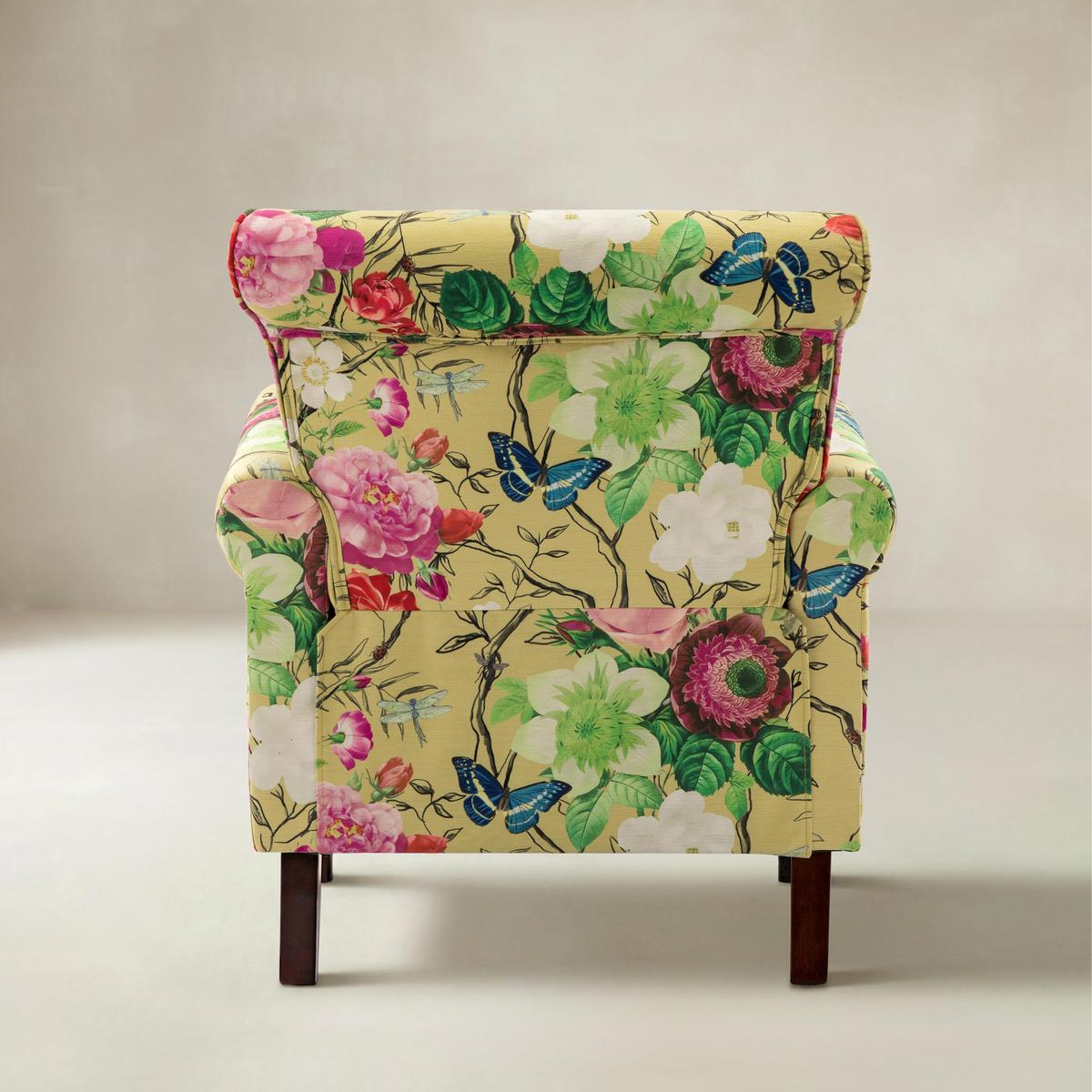Artemisa Modern Floral Pattern Upholstered Wingback Armchair