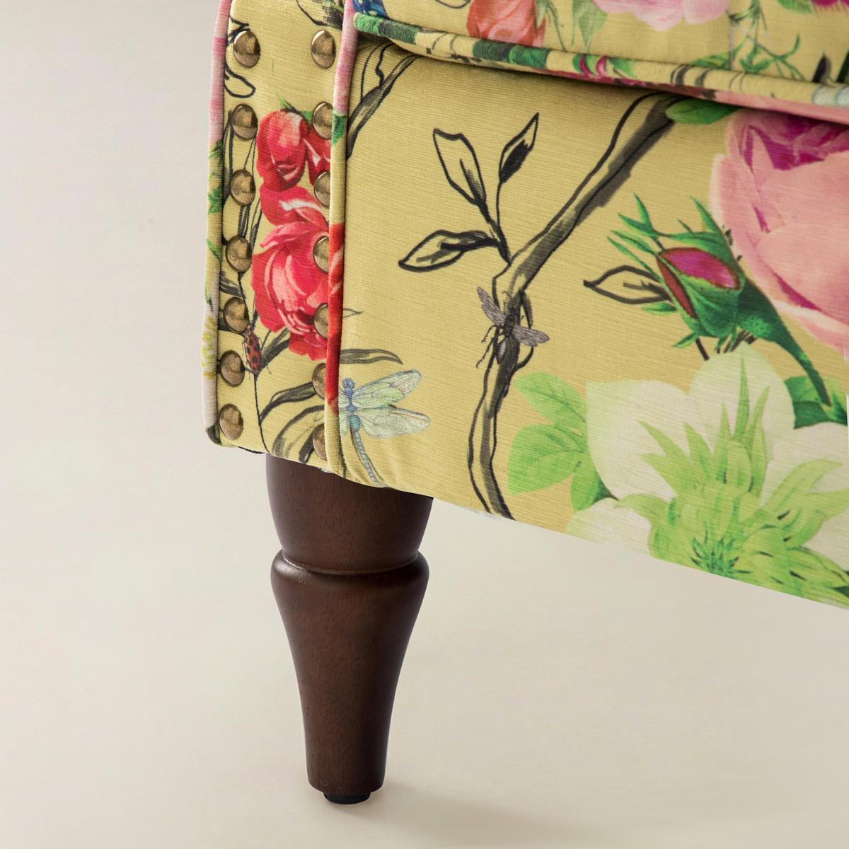 Artemisa Modern Floral Pattern Upholstered Wingback Armchair