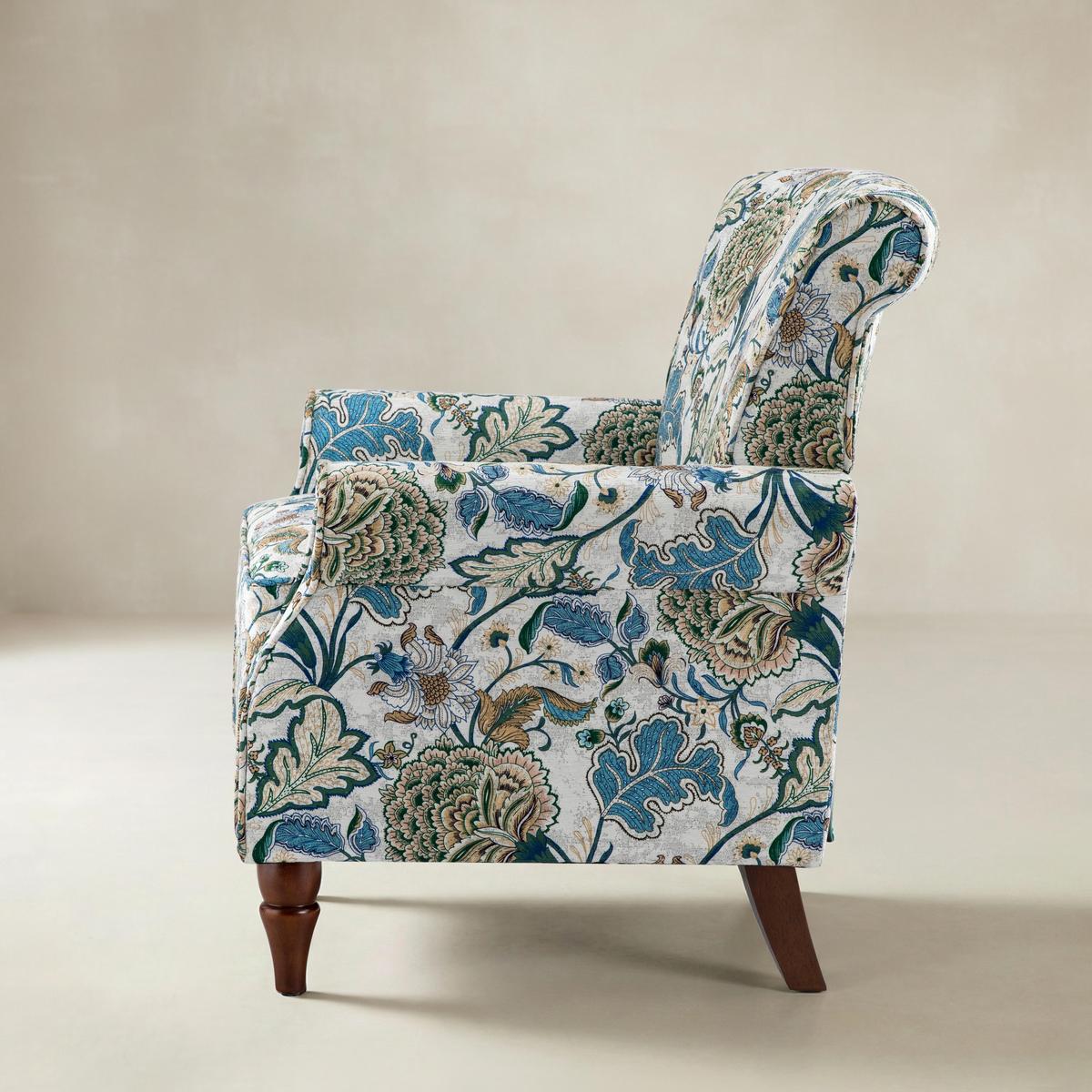 Artemisa Modern Floral Pattern Upholstered Wingback Armchair