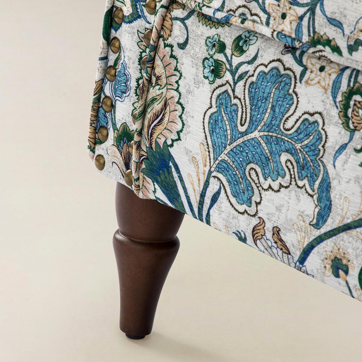 Artemisa Modern Floral Pattern Upholstered Wingback Armchair