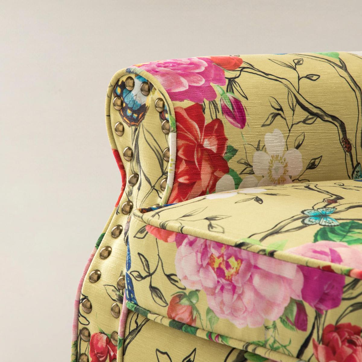 Artemisa Modern Floral Pattern Upholstered Wingback Armchair
