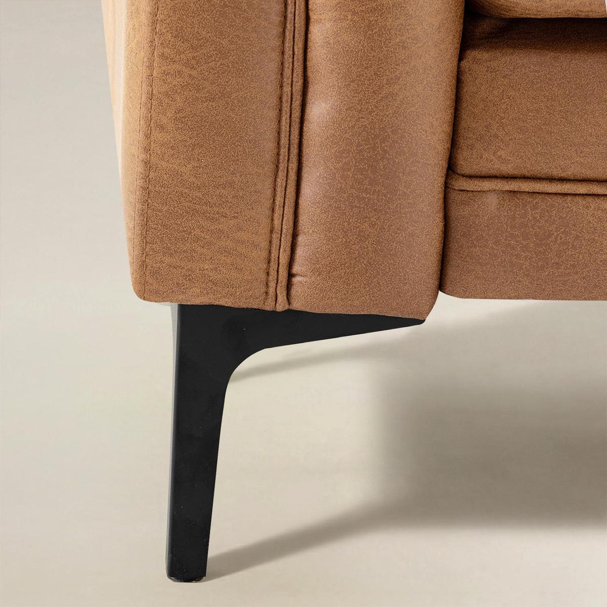 Capsa Mid-Century Modern Tufted Vegan Leather Sofa