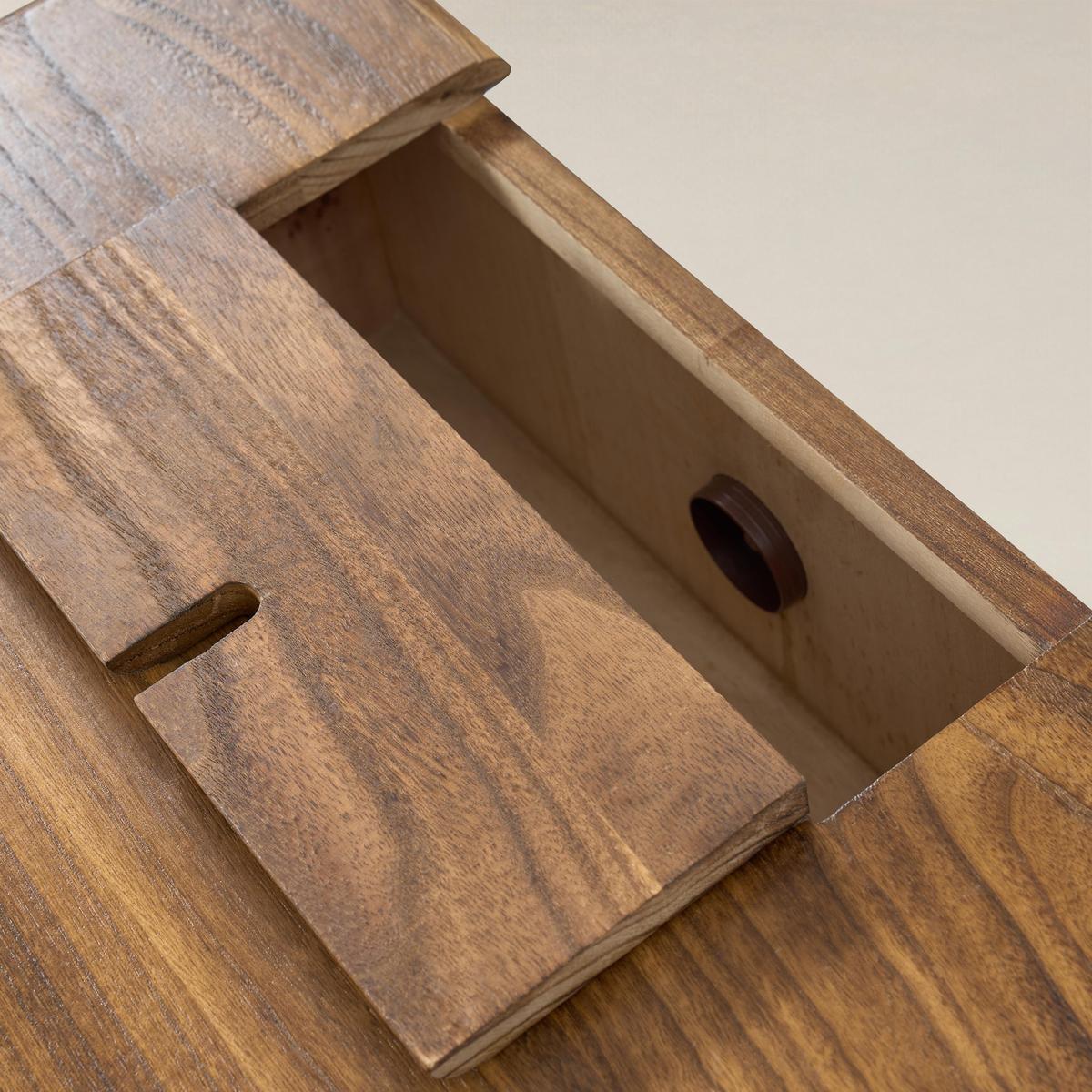 Galatea French Country Bedside Table with 2 Drawers & Charging Station