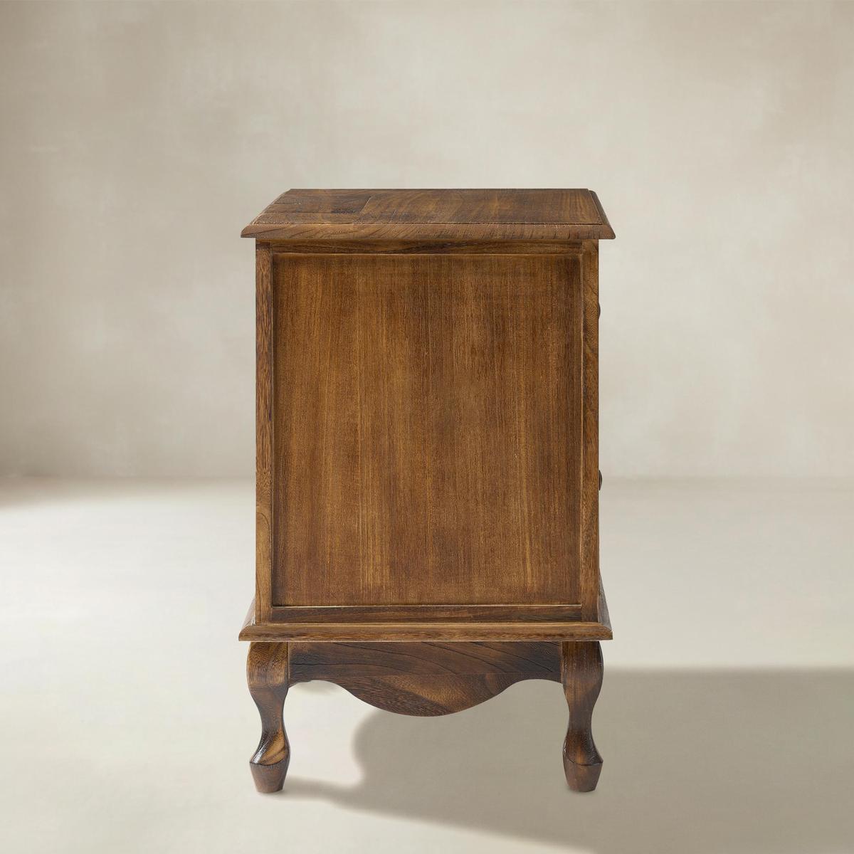 Galatea French Country Bedside Table with 2 Drawers & Charging Station