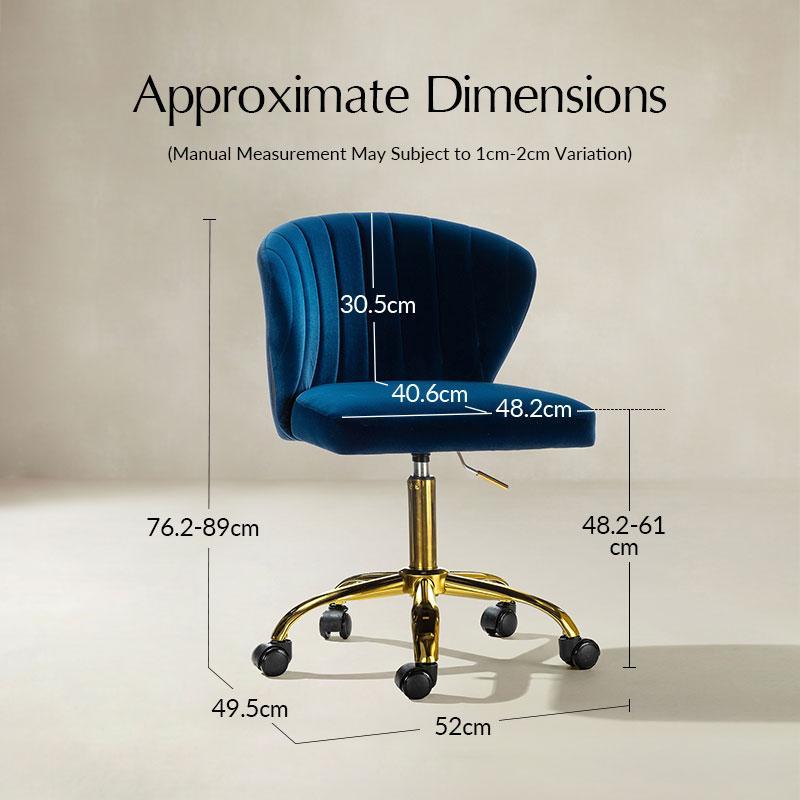 Chandra Modern Velvet Gold Swivel Adjustable Chair