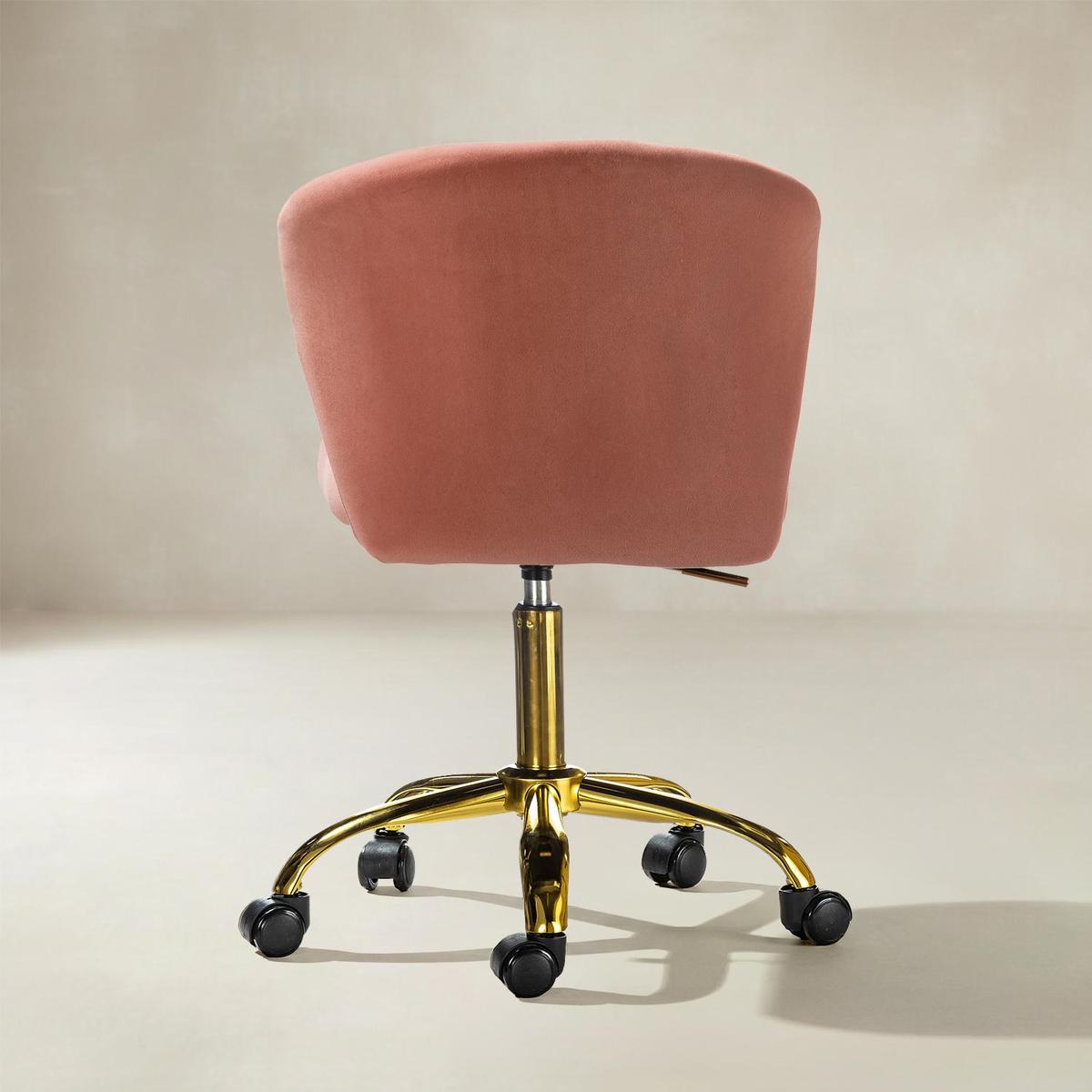 Chandra Modern Velvet Gold Swivel Adjustable Chair