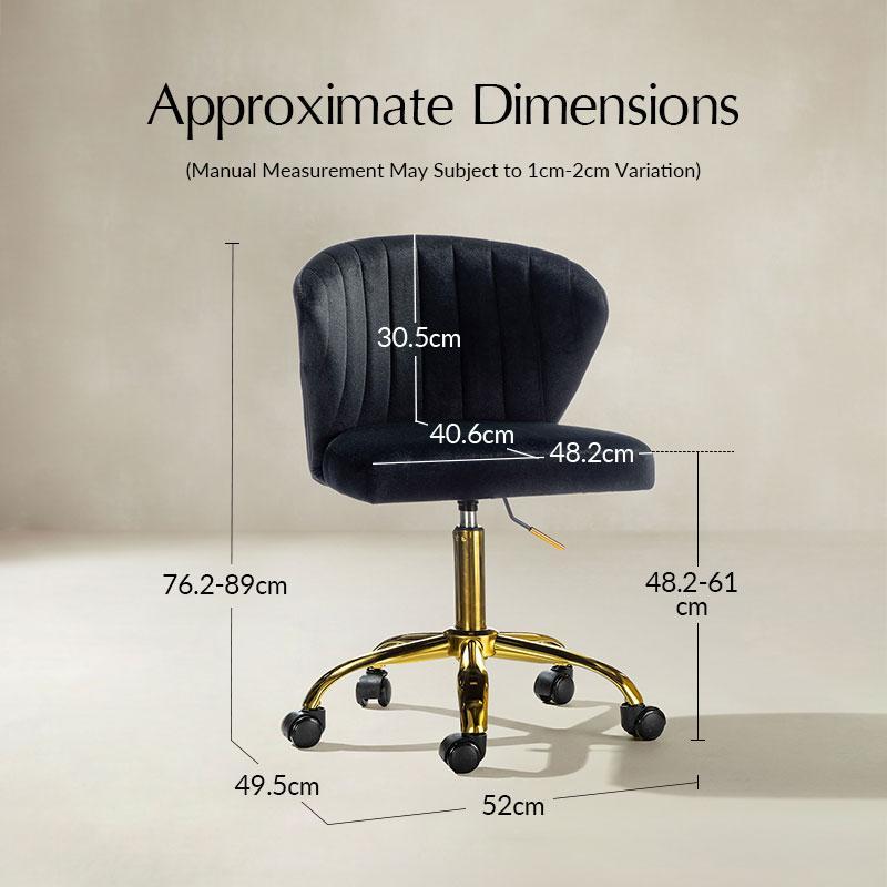 Chandra Velvet Office Chair - HULALA HOME