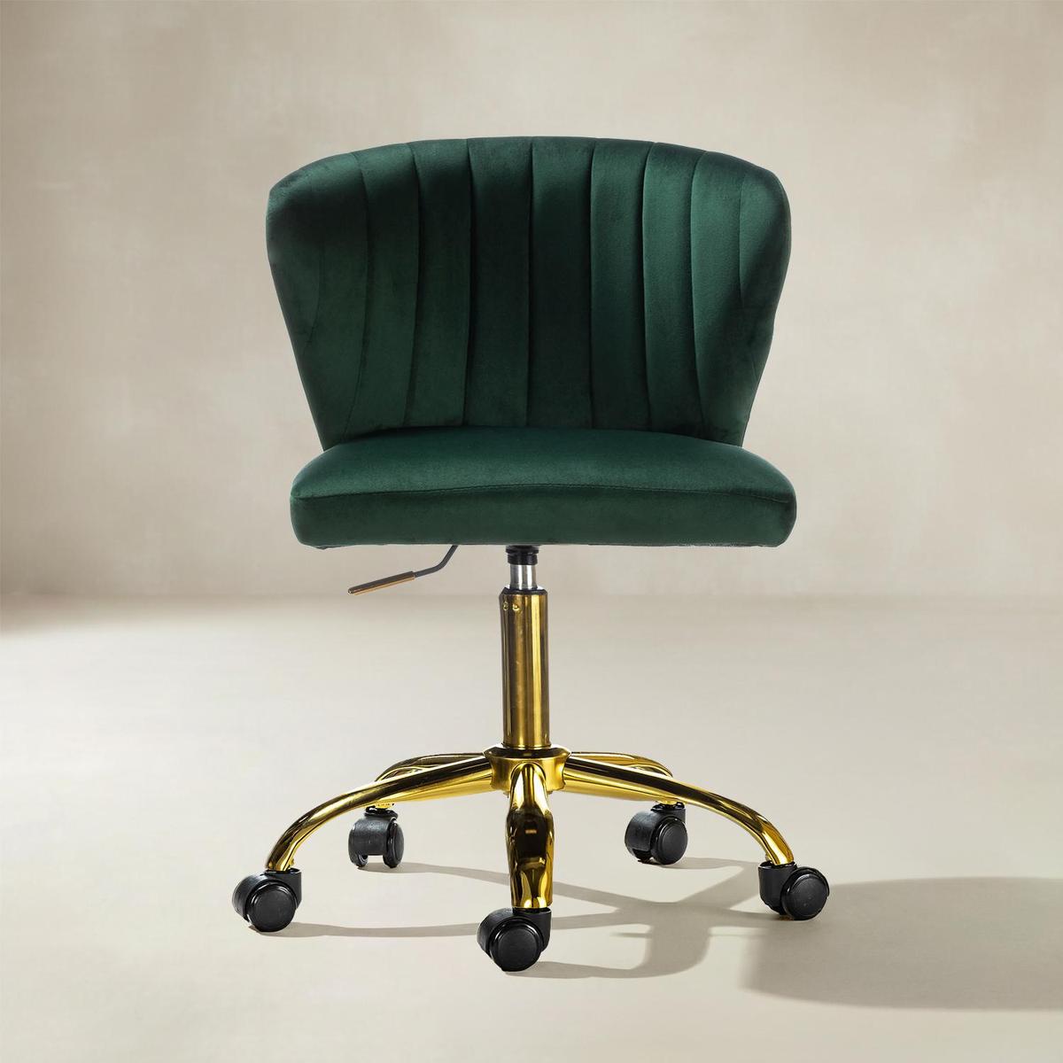 Chandra Modern Velvet Gold Swivel Adjustable Chair