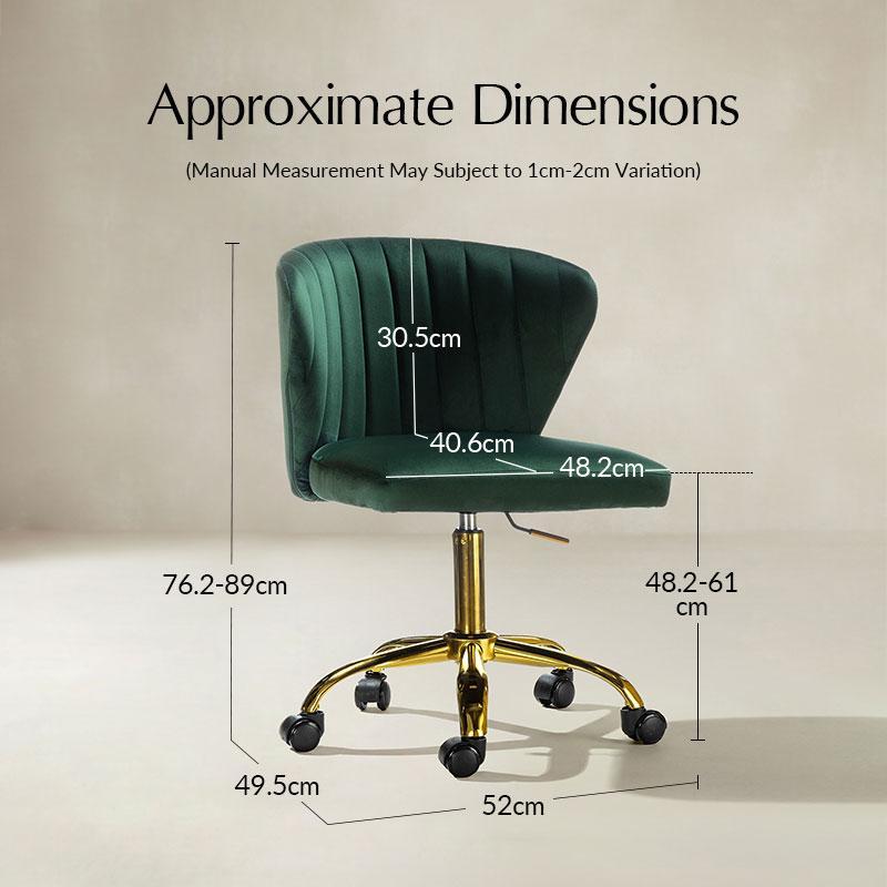 Chandra Modern Velvet Gold Swivel Adjustable Chair