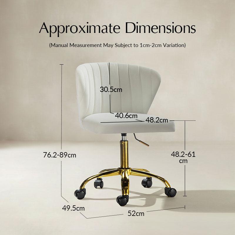 Modern Velvet Gold Swivel Adjustable Chair