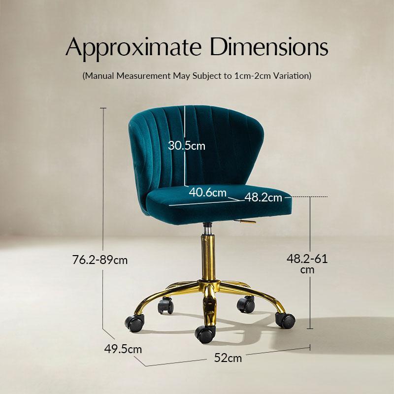 Chandra Modern Velvet Gold Swivel Adjustable Chair