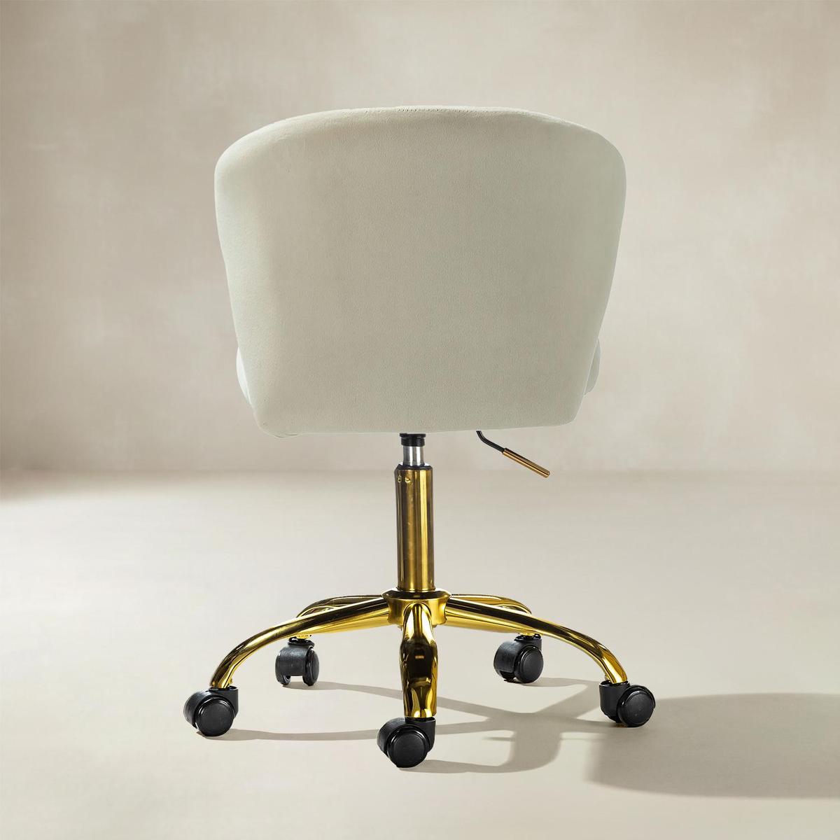 Modern Velvet Gold Swivel Adjustable Chair