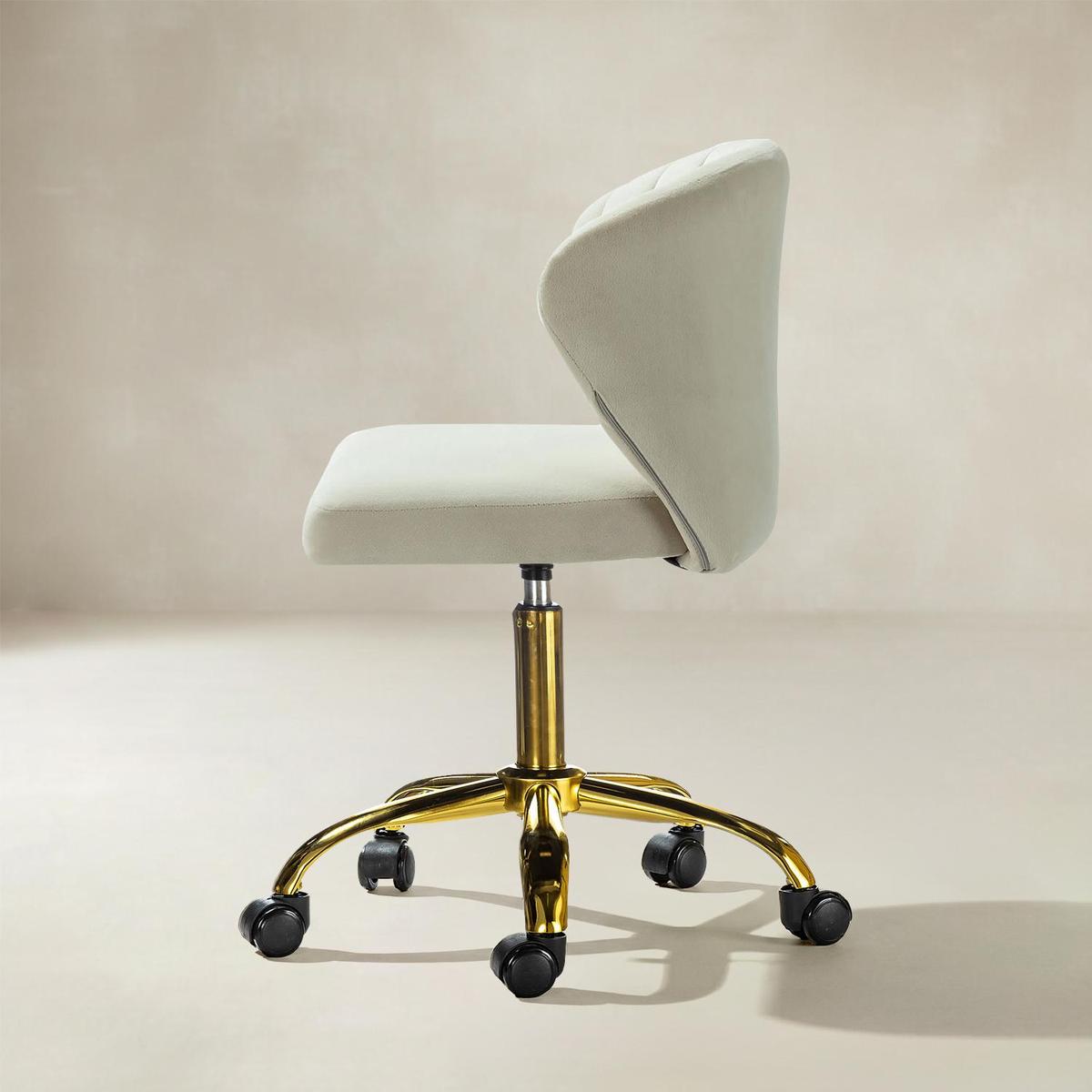 Chandra Modern Velvet Gold Swivel Adjustable Chair