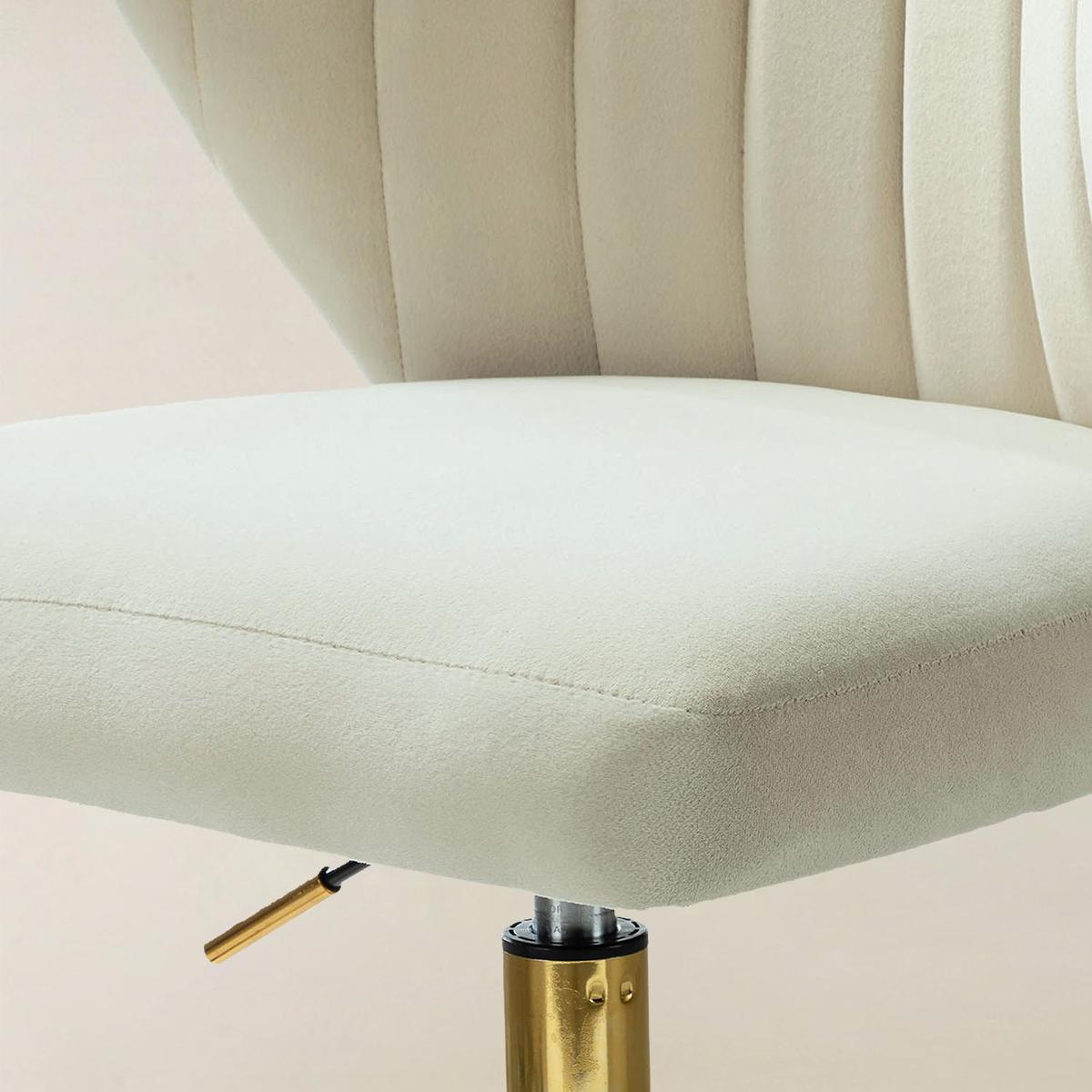 Chandra Modern Velvet Gold Swivel Adjustable Chair