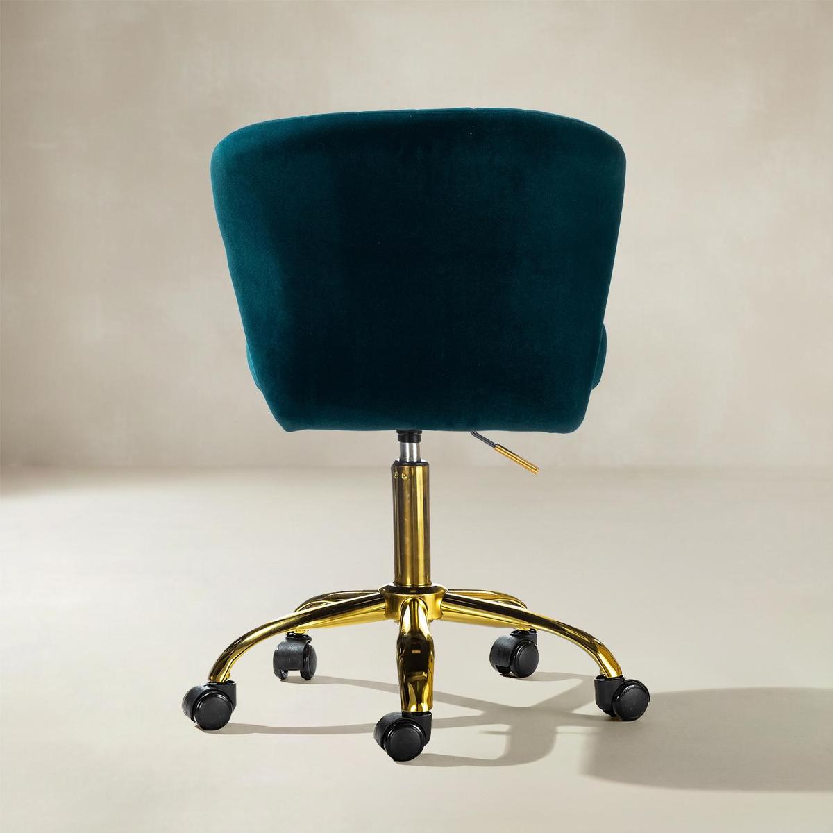 Chandra Modern Velvet Gold Swivel Adjustable Chair