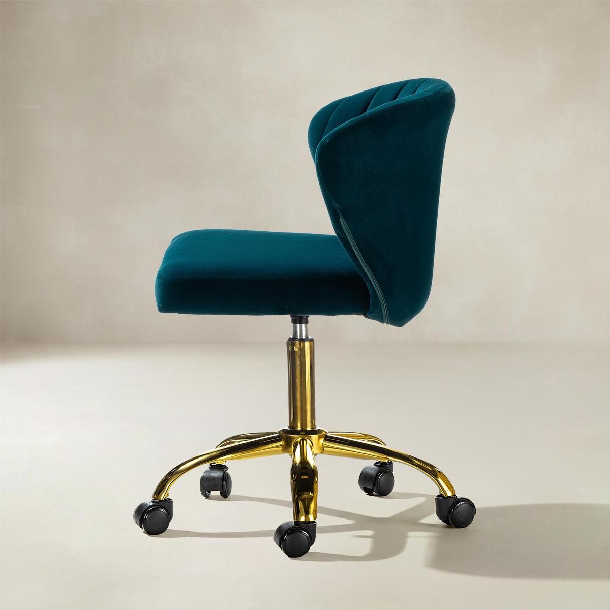 Chandra Modern Velvet Gold Swivel Adjustable Chair