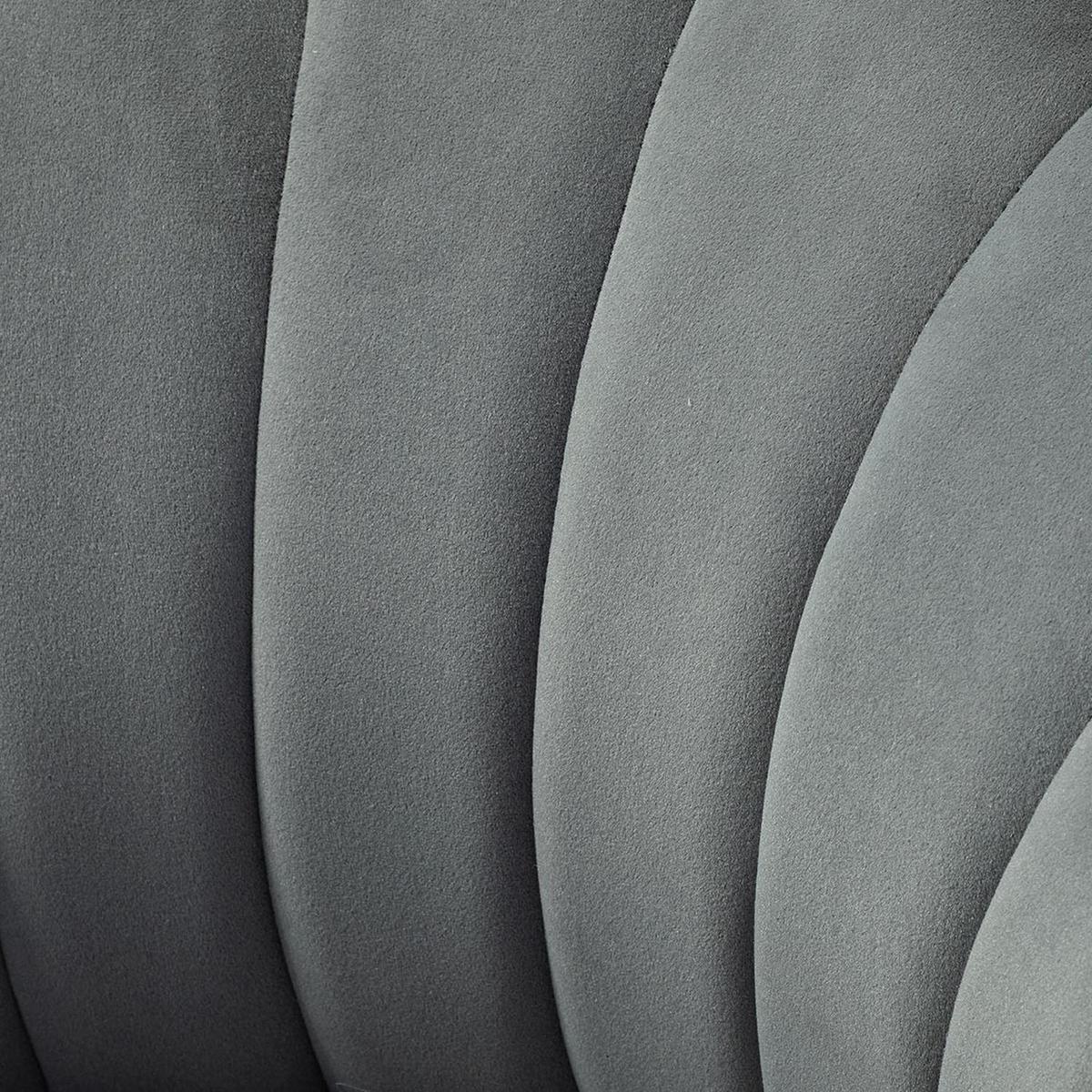 Belanda Comfy Velvet Task Chair - Adjustable Swivel, Seashell Back for Home Office