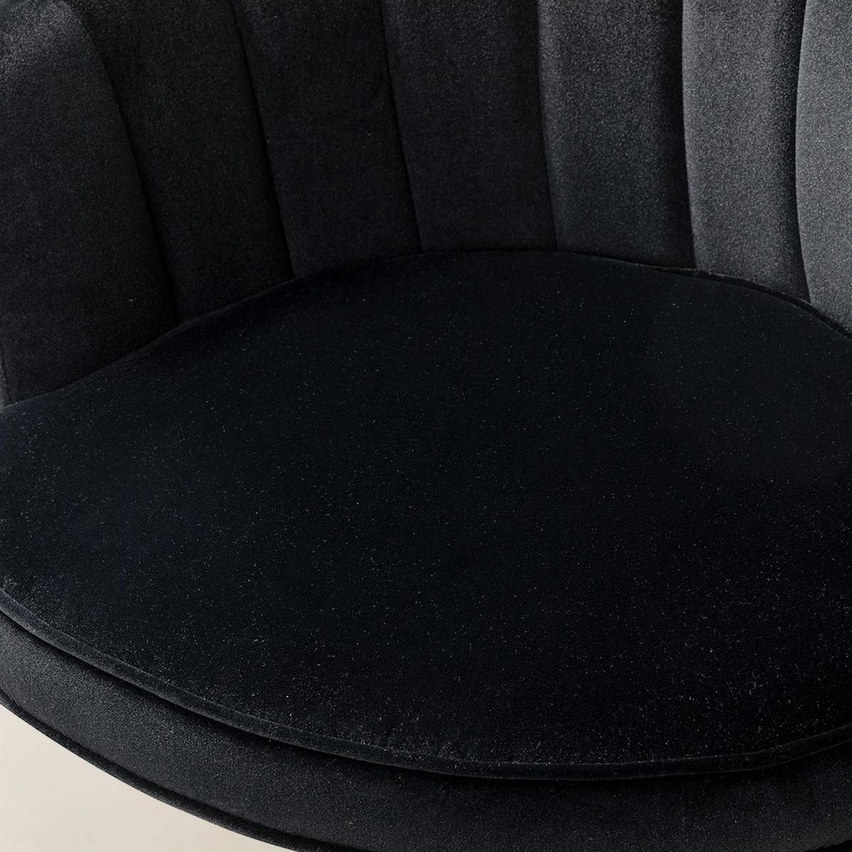 Belanda Comfy Velvet Task Chair - Adjustable Swivel, Seashell Back for Home Office