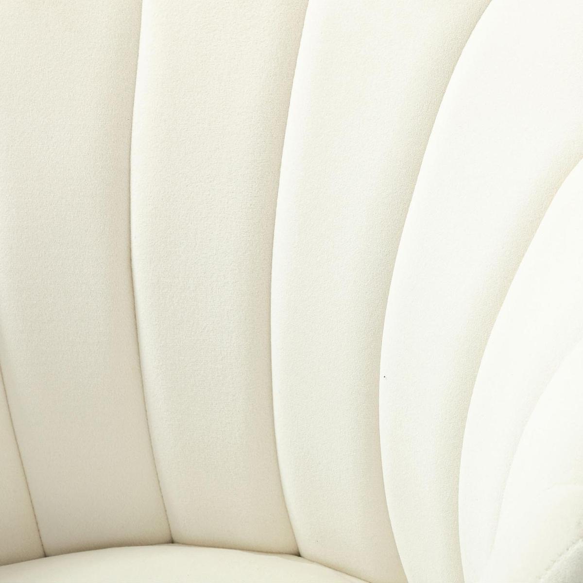 Belanda Comfy Velvet Task Chair - Adjustable Swivel, Seashell Back for Home Office