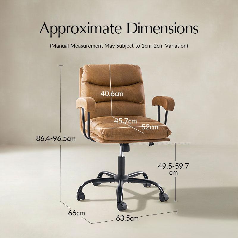 Anselm Ergonomic Faux Leather Adjustable Swivel Office Chair