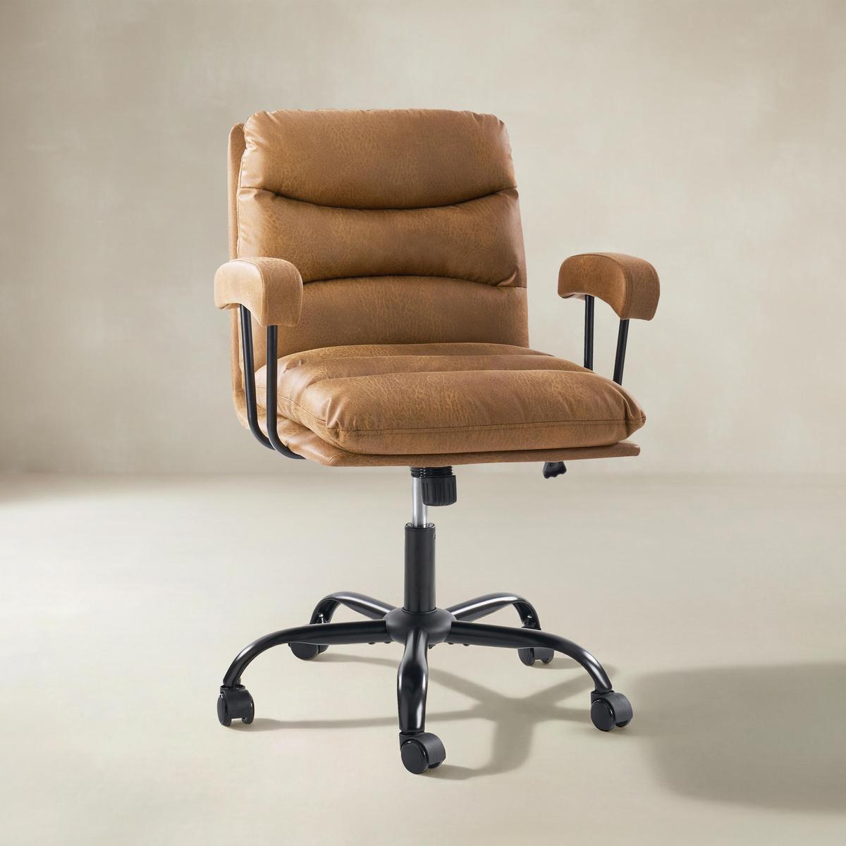 Anselm Ergonomic Faux Leather Adjustable Swivel Office Chair