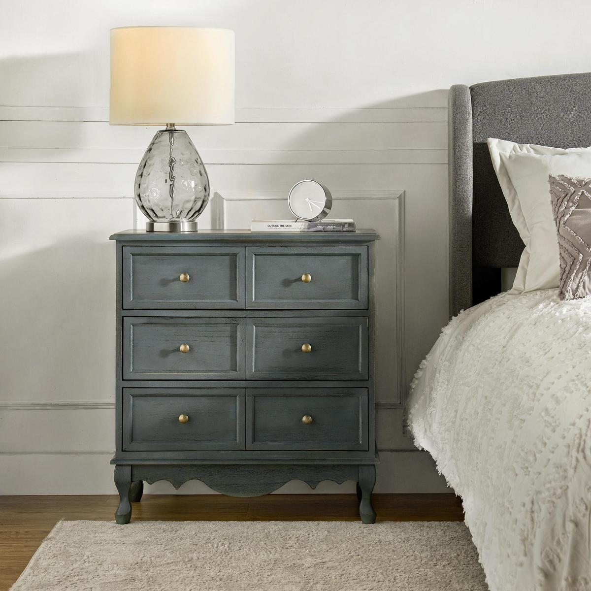 Galatea 3-Drawer Bedside Table with Charging Station