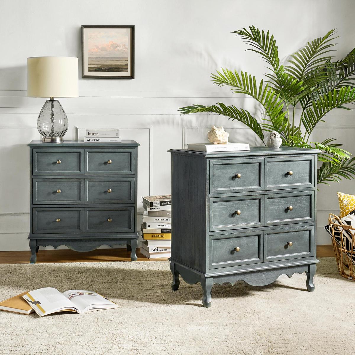 Galatea 3-Drawer Bedside Table with Charging Station