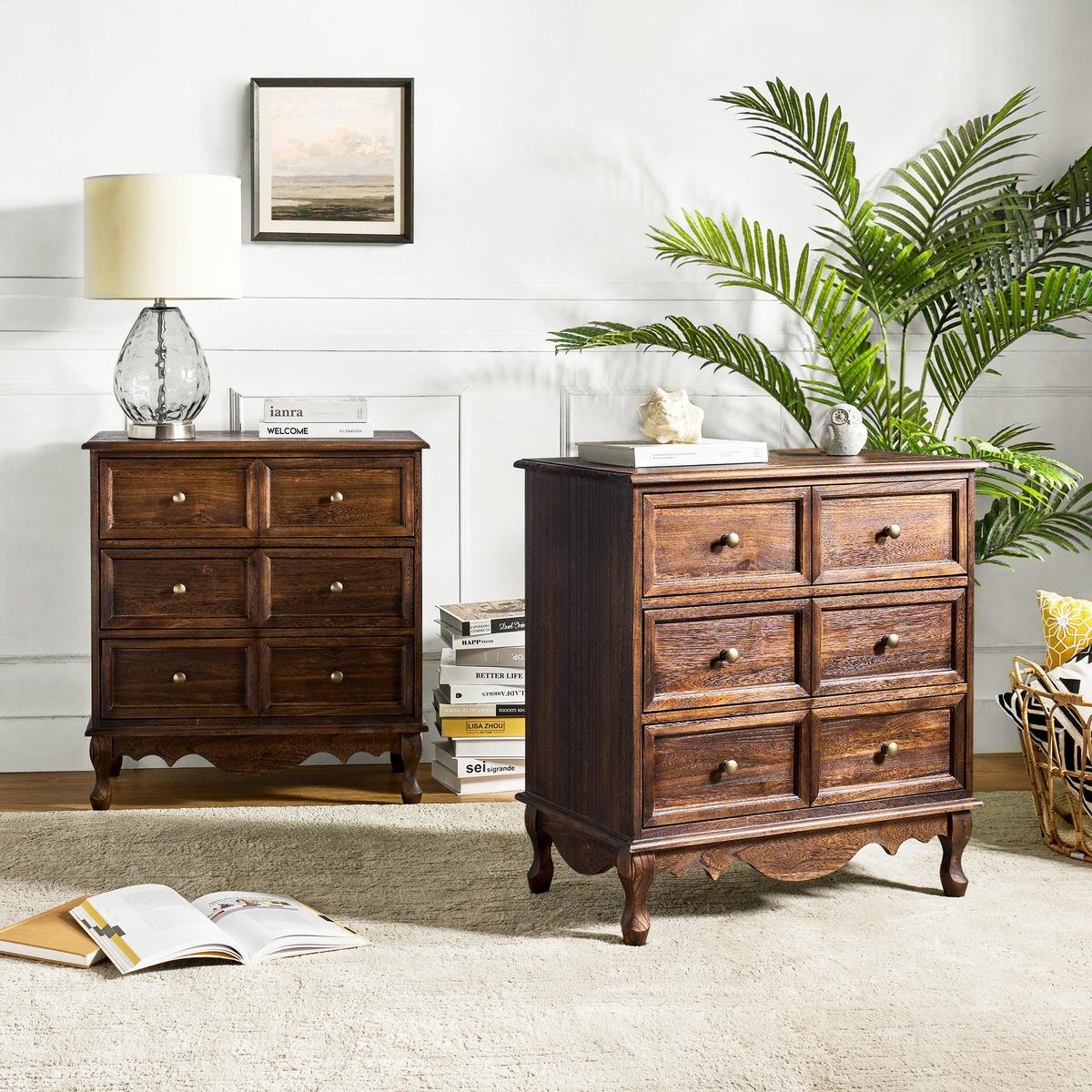 Galatea 3-Drawer Bedside Table with Charging Station