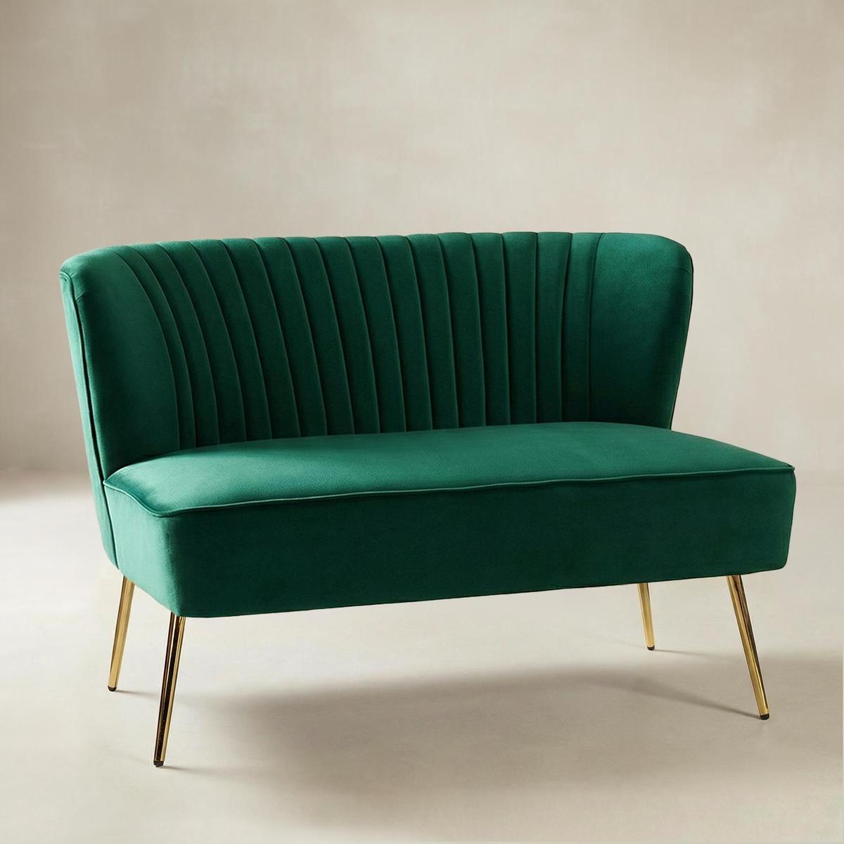 Bariana Velvet Mid-Century Modern Upholstered Loveseat