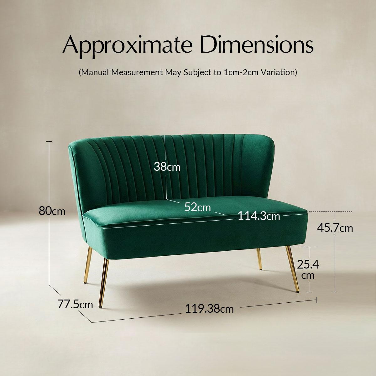 Velvet Mid-Century Modern Upholstered Loveseat