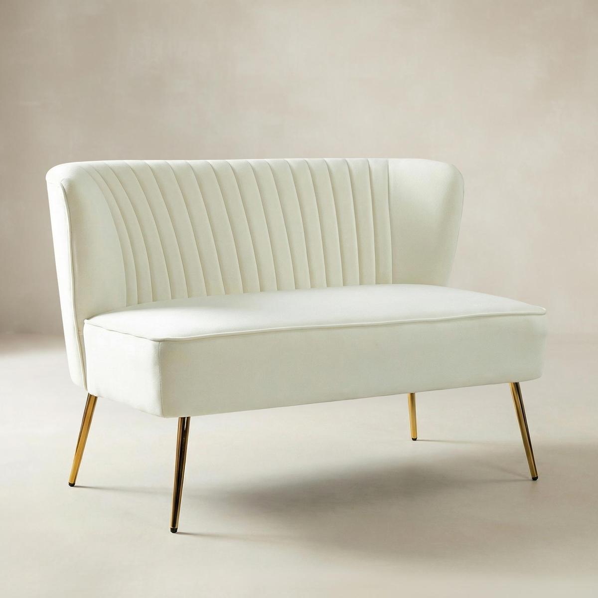 Bariana Velvet Mid-Century Modern Upholstered Loveseat